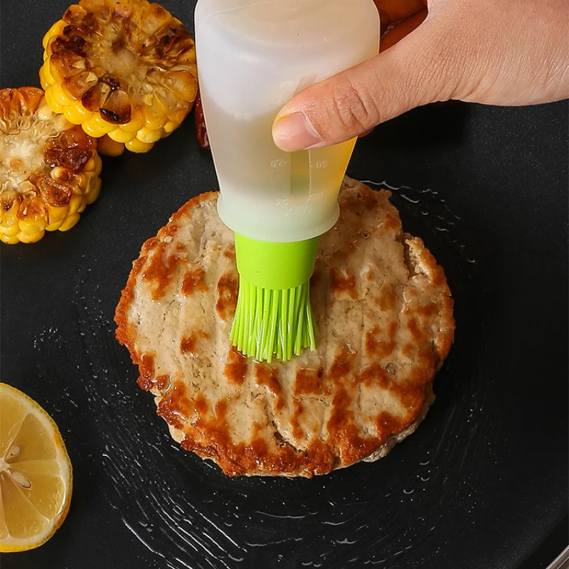 

Silicone BQQ Oil Brush Resistant Silicone Seasoning Bottle Brushes Barbecue Brush with Scale Bakery Accessories Kitchen Gadgets