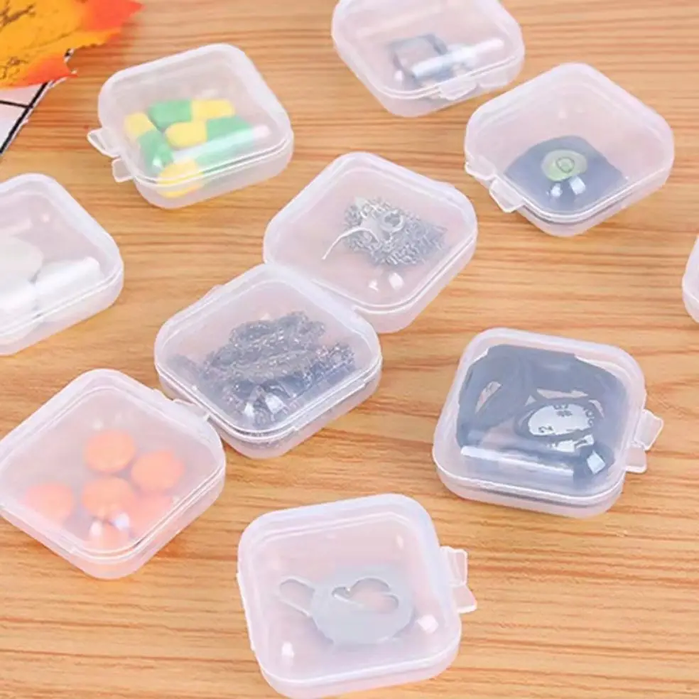 10 20 Pieces of Transparent Storage Small Box Multi-function Sundries Box Jewelry Anti-oxidation Medicine Box Small Object Box