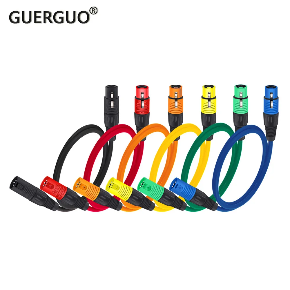 Кабель 3Pin XLR, штекер-гнездо, разъем Cannon, OFC, медный экранированный для микшера, микрофона, усилителя 0,3 м, 1 м, 1,5 м, 2 м, 3 м, 5 м, 8 м, 10 м, 15 м