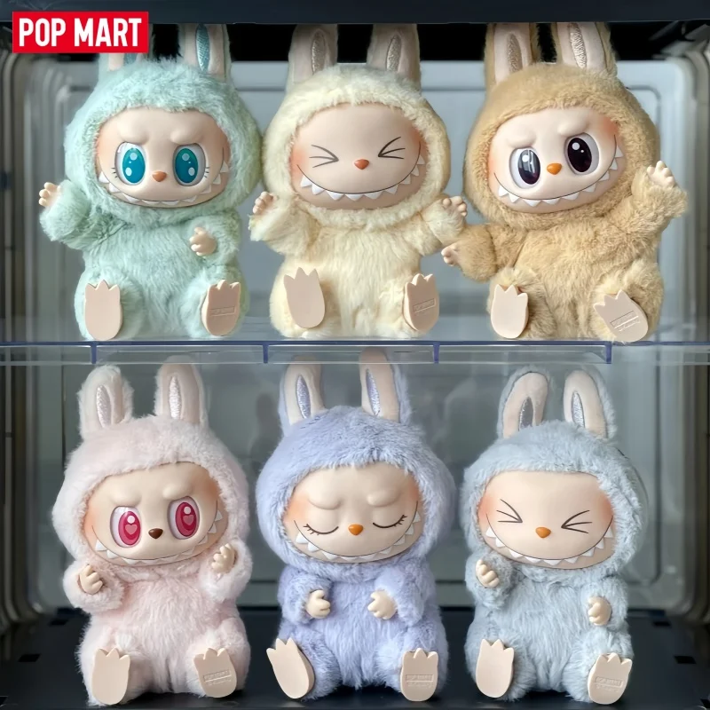 Popmart Labubu The Monsters Sit And Party Виниловая глухая коробка Heart-Beating Macaron &ampAmp Подвеска Duoduo