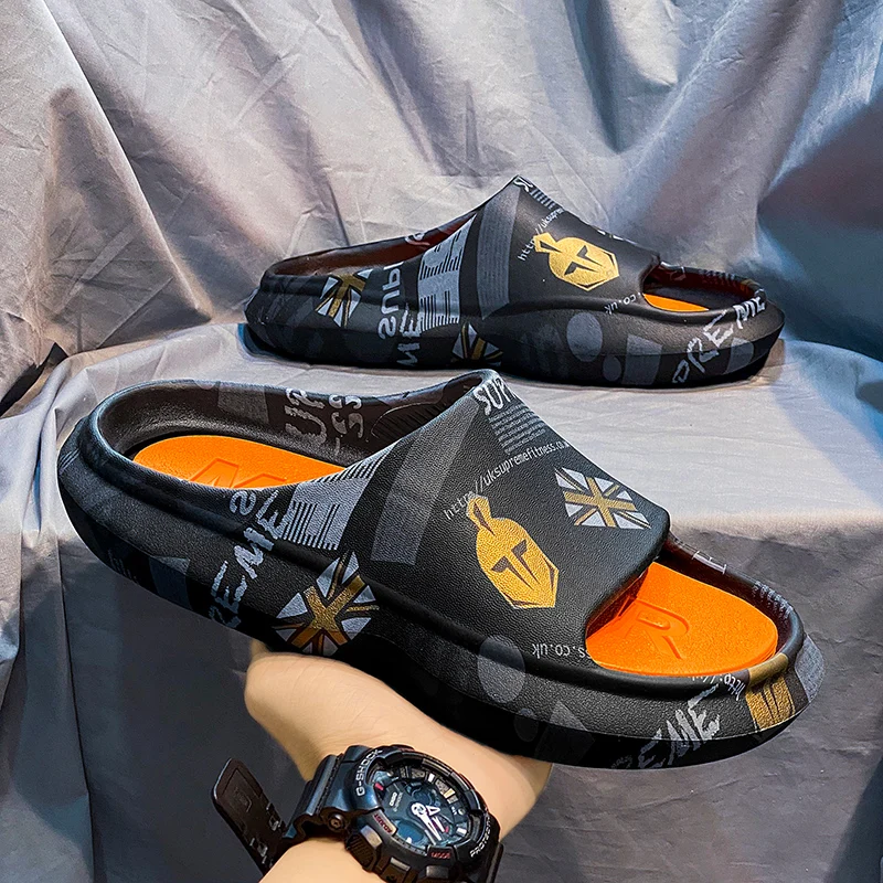 

Summer New 2022 Popular One-way Flip Flops Thick Bottom High Elastic EVA Slippers Men Designer Shoes Men Outdoor Shoes Men 44 45