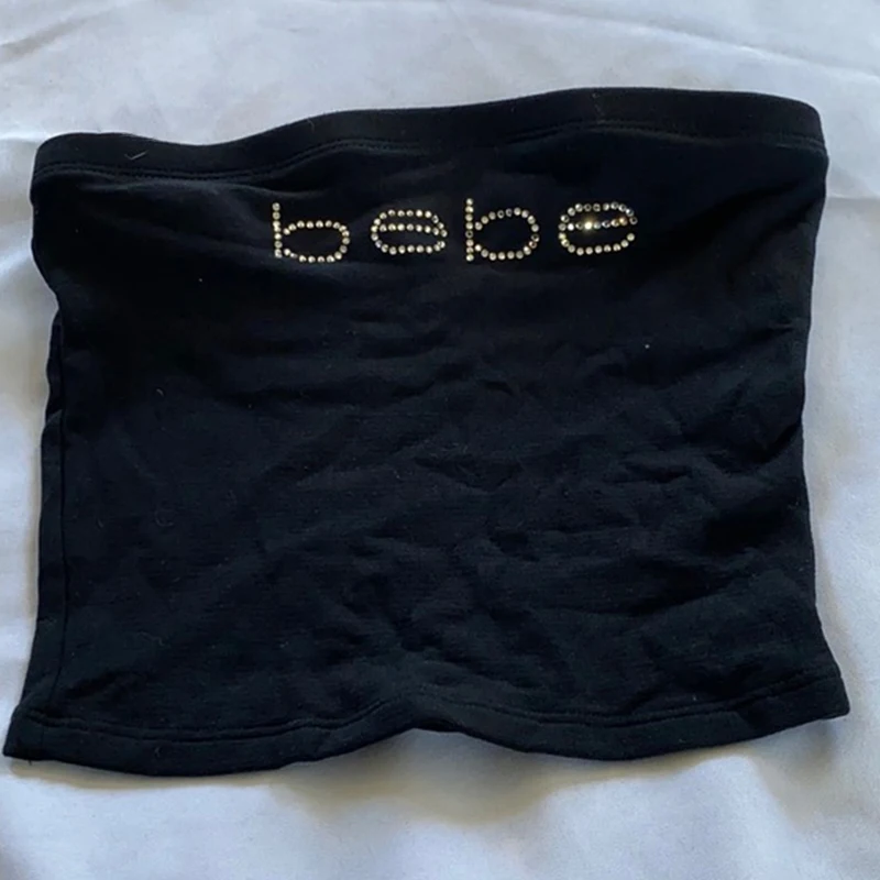 

Женский летний топ без рукавов и бретелек с надписью