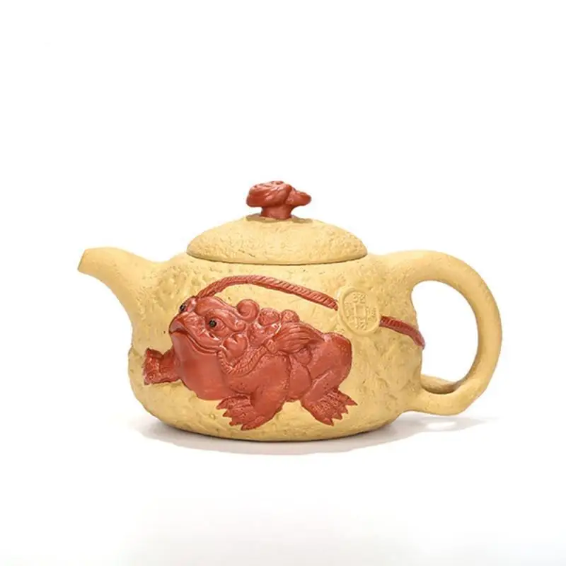 

310ml Authentic Zisha Beauty Tea Kettle Classic Yixing Purple Clay Tea Pot Raw Ore Section Mud Toad Teapot Customized Tea Sets