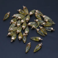 charms 2pcslot natural agates stone pendant cone shape natural citrines pendant for women diy jewelry necklace making 8x25mm