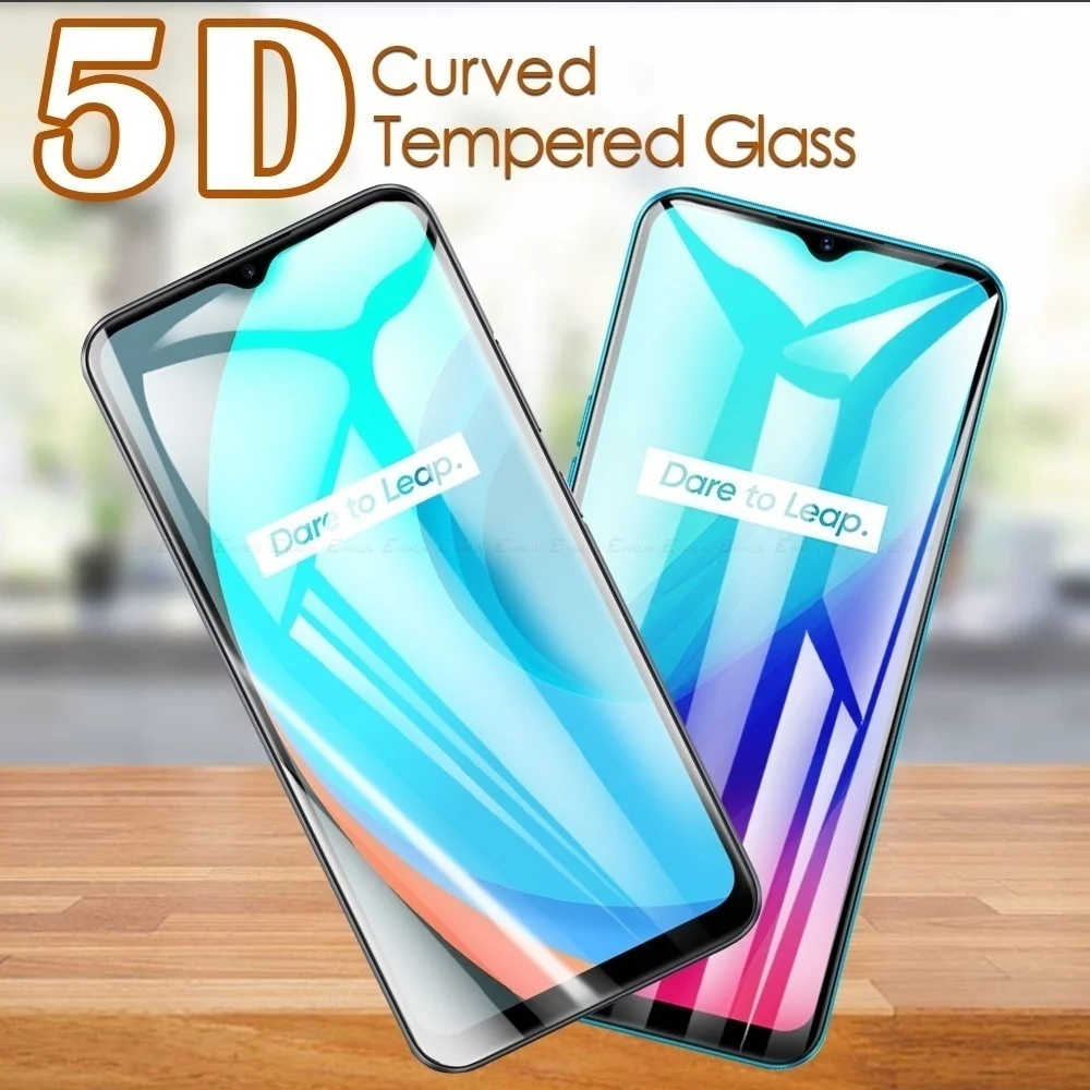 

Закаленное стекло 5D с изогнутым покрытием для Realme C35 C31 C30 C25 C25s C21 C21Y C20 C20A C17 C15 C12, защитная пленка для экрана