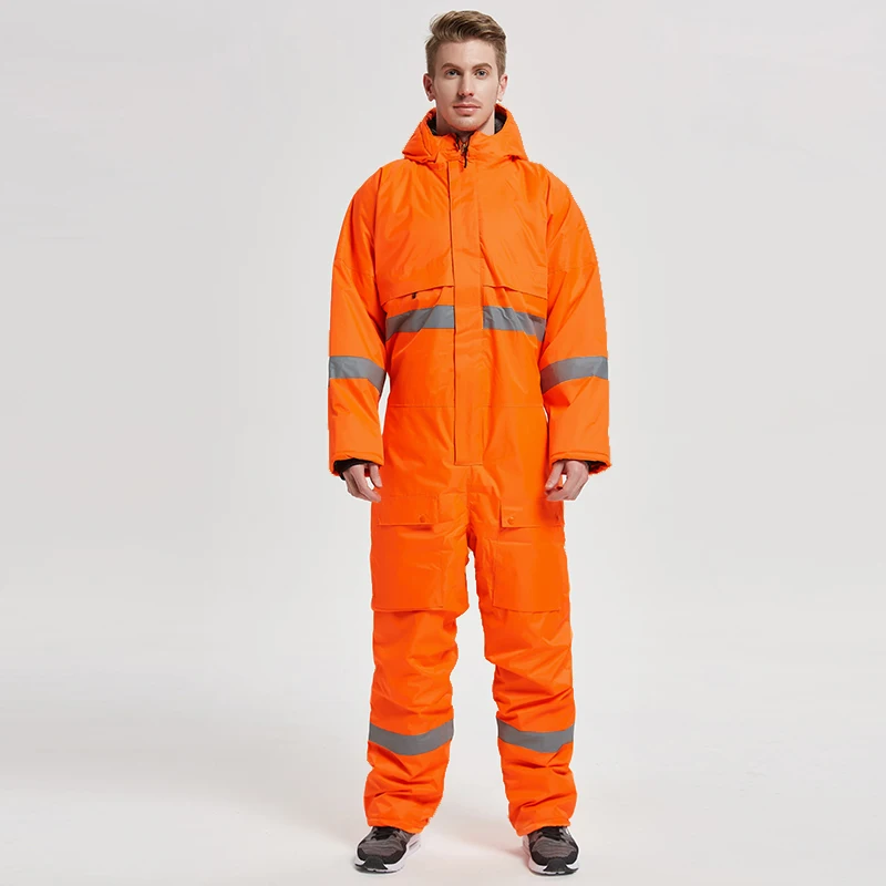 

Winter Thick Reflective Ribbons Jumpsuit Woodman Fishmart Roadman Motor Mechanic Boat Maintenance Worker Refrigeration House