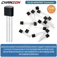 100pcs original to 92 transistor 2n2222a 2n2907a bc327 bc337 2n3904 2n3906 s8050 s8550 a1015 c1815 bc557b 27 values transistors