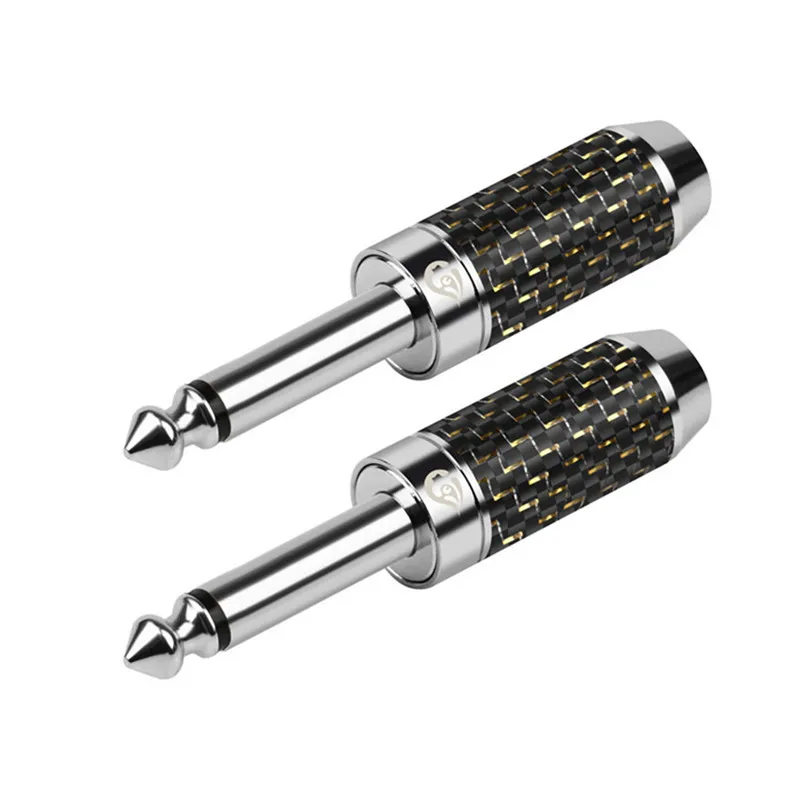 

Mono 1/4" Jack 6.35 Connector Headphone Plug 6.5mm Speaker Terminal Rhodium Plated For 6mm 8mm Microphone Mixer TRS Guitar Cable