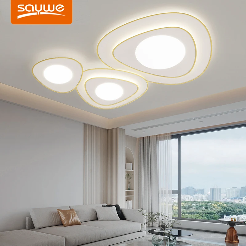 

Modern LED Chandelier Bedroom Living Room Indoor Lighting Minimalist Lamp White Gold lamp Luster Decor Drop Shipping AC85-260V