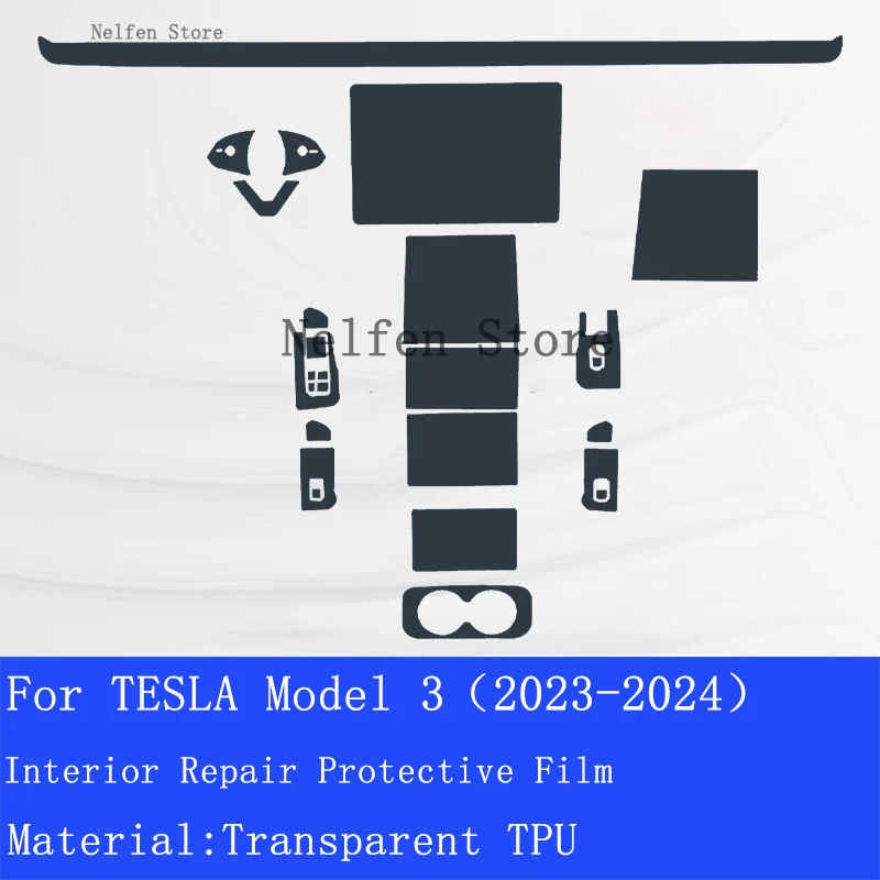 Гибридная пленка для навигатора GPS TESLA Model 3 2023-2024 защитная из ТПУ ЖК-экрана