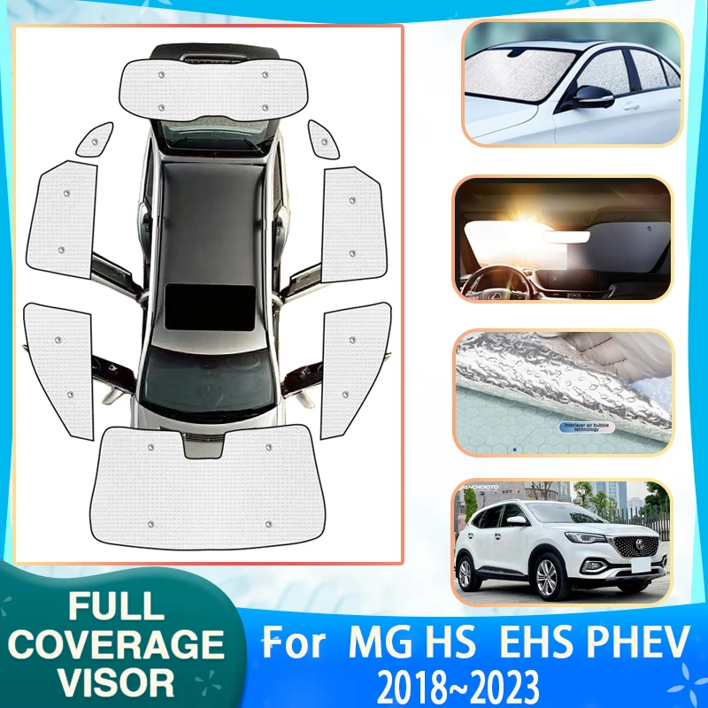 

Car Full Coverage Sunshades For MG HS Accessories 2023 ~ 2018 Plug-in EHs Phev Pilot Sunscreen Window Sunshade Cover Accessories