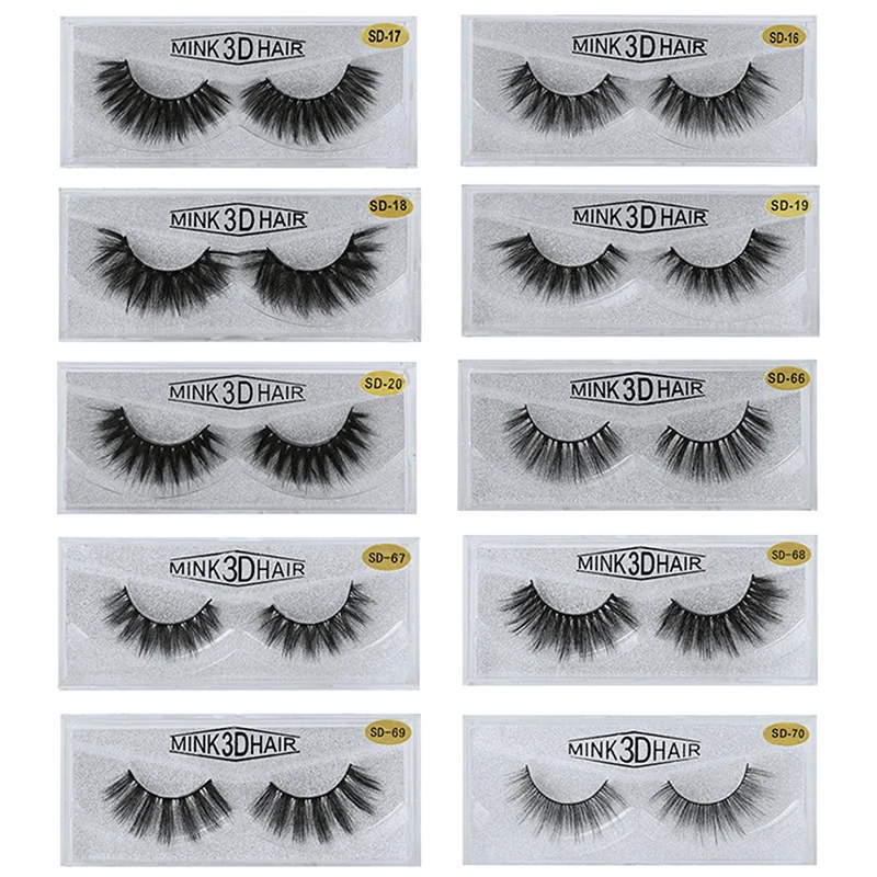 

1 Pairs False Eyelashes 3d Mink Lashes Hand Made False Lashes Exaggerated Thick Reusable False Eyelashes Natural Long