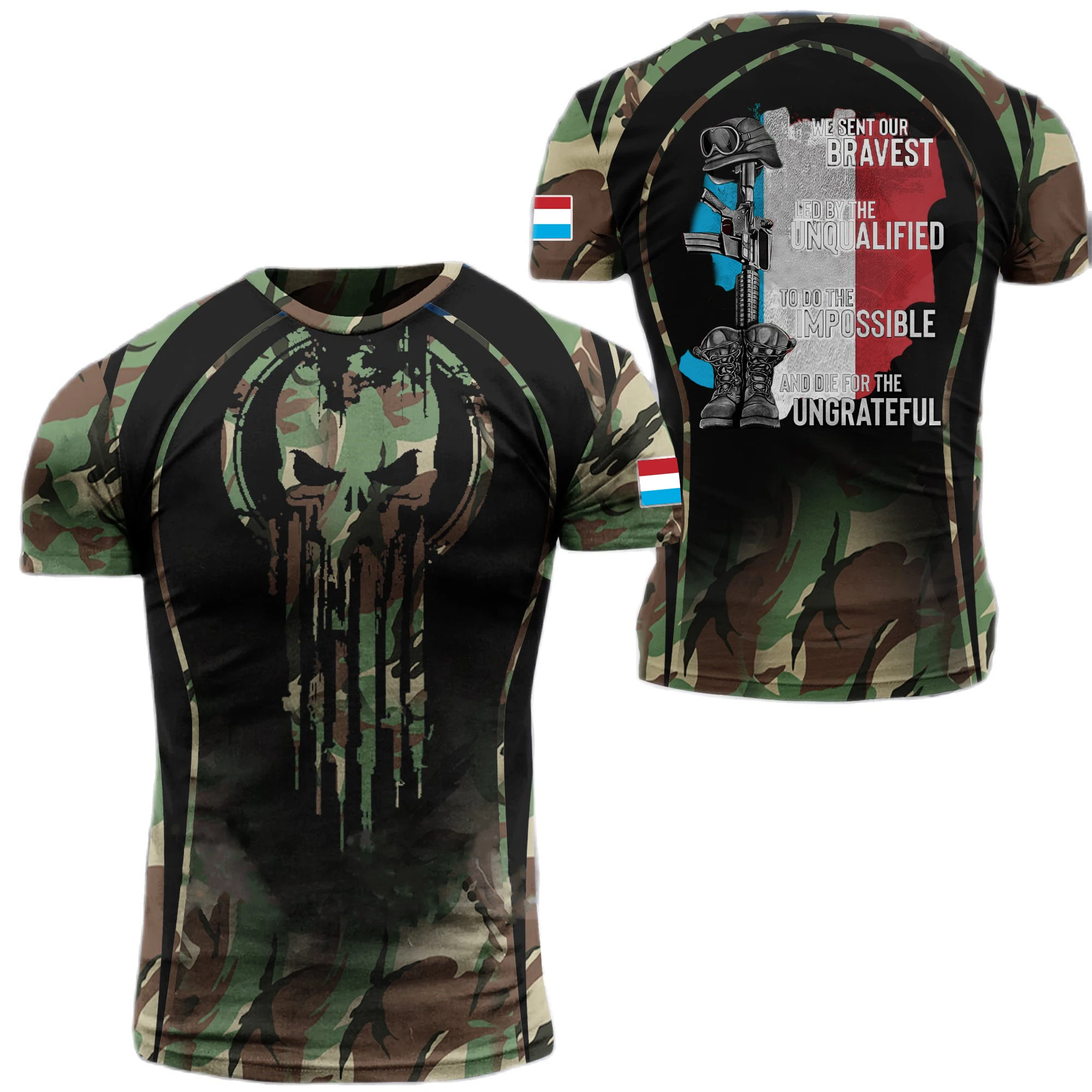 

Summer Men's T-Shirt Luxembourg Flag Print Veterans Soldier Tops Tees O Neck Short Sleeve Casual T-Shirt Oversized Mens Clothing