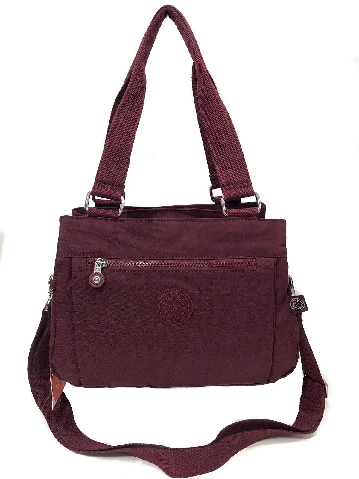

Burgundy bag very eyes lady krinkıl fabric shoulder bag size 30 cm25cm