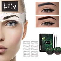 2023 2 in 1 eyeliner one step eyebrow stamp shaping kit set gel stamp professional eye brow makeup eye waterproof kit