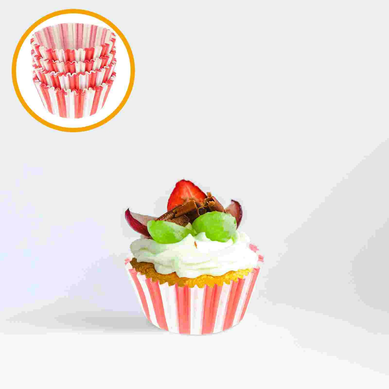100 Pcs Stripe Home Useful White Cupcake Liners Cupcake Cups Muffin Cup Liner Cake Cup Liner Cupcake Liner Cups for Cake  Baking