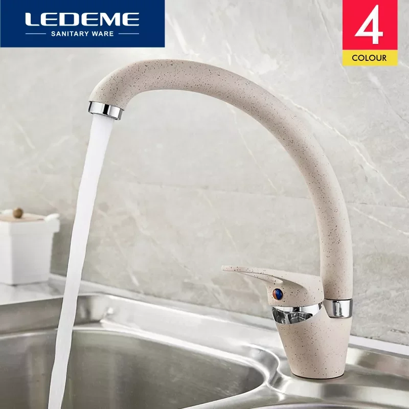 

Multi-color Kitchen Faucet Modern Style Home Cold and Hot Water Tap Single Handle Kitchen Faucets Black White Khaki L5913