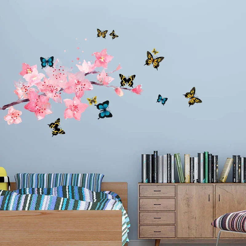 Настенные стикеры в виде бабочек ветвей цветов детская комната Настенная