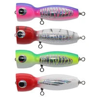 taigek large top water popper lure artificial seal lure 3d eyes hard popper with ring for saltwater offshore surf fishing