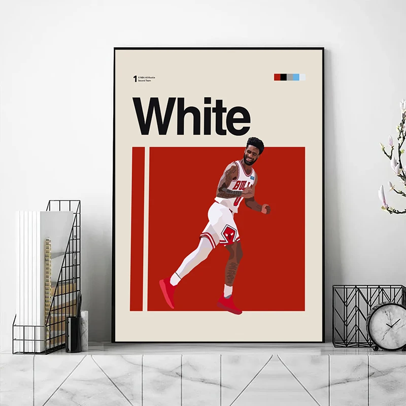 Плакаты и принты для баскетбольных игроков современные минималистичные