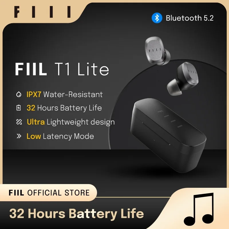 Беспроводные Bluetooth-наушники FIIL T1 Lite водонепроницаемые IPX7 время работы от батареи