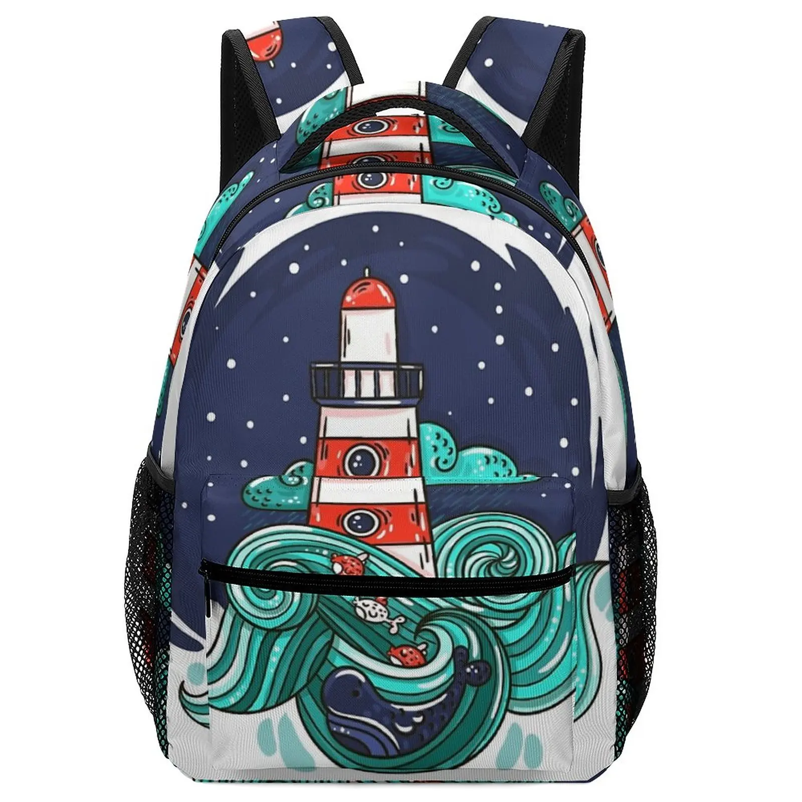 Lighthouse4442 Student Kids Art Back Bag For Girls Teenagers School Bags School Backpack For Girls 1st Grade