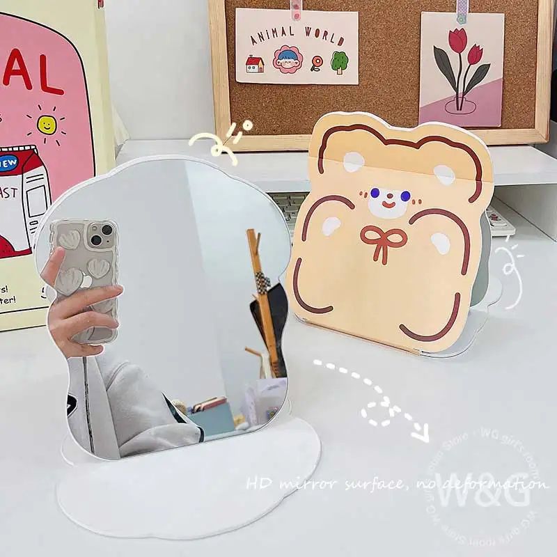 

Original Folding Mirror Paper Mirror Cute Student Mirror Table Makeup Mirror Beauty Mirror Dressing Mirror Decorative Mirror