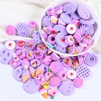 102030pcs 3d resin flat cabochons embellishment material kit diy craft scrapbook phone shell patch brooch food accessories