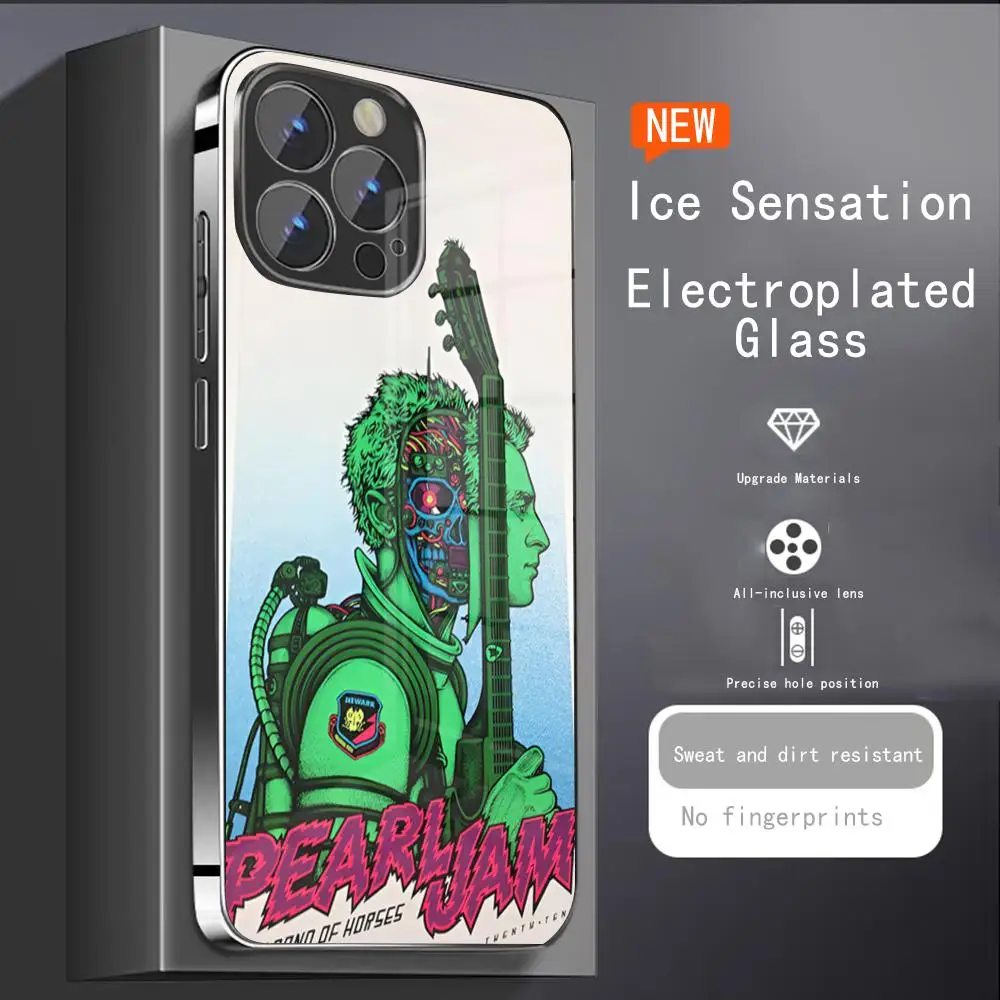 Чехол для телефона P-Pearl Jam R-Rock MINISO новый крутой гальванический стеклянный