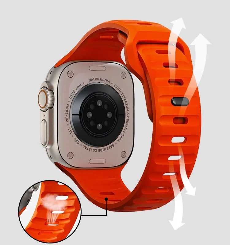 Silicone Strap For Apple watch band 49mm 45mm 44mm 40mm 41mm 42mm 38mm sport correa bracelet iWatch Series Ultra 3 4 5 6 SE 7 8