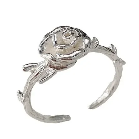 Уникальный дизайн кольцо с розой нишевый стиль модное открытое на палец едой