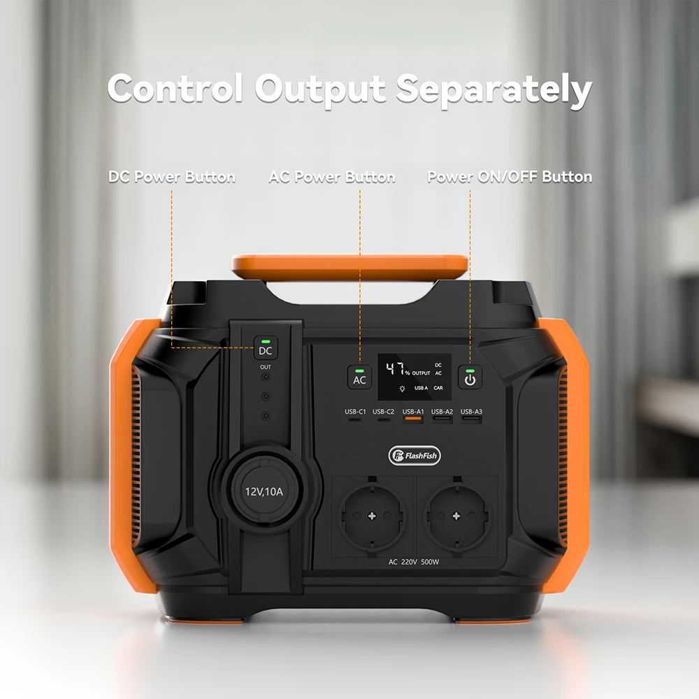 

Электростанция Flashfish, 230 В переменного тока, 500 Вт (пик 1000 Вт), электростанция, солнечный генератор, 120 Вт/ч, Вт, уличный аварийный источник пита...