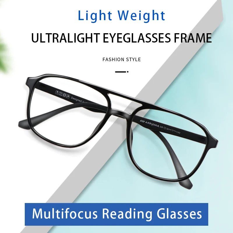 Прогрессивные круглые очки-авиаторы для чтения мужчин голубые бриллиантовые