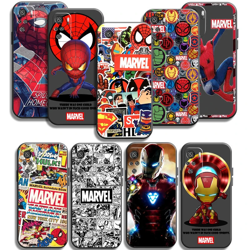 

Marvel Spider Man Hero Phone Cases For Xiaomi POCO F3 GT X3 GT M3 Pro X3 NFC Redmi Note 9 10 Pro 5G Coque Funda Carcasa