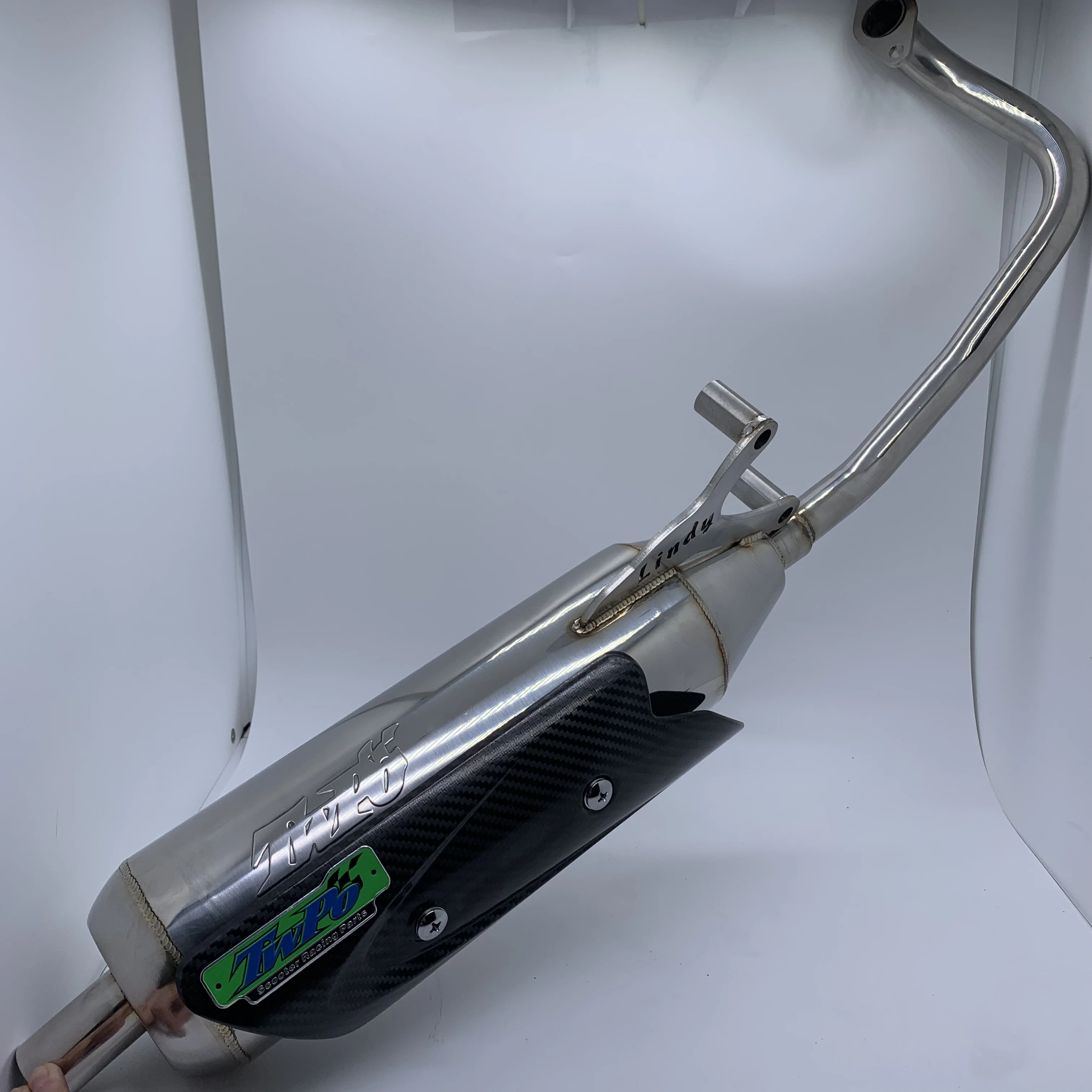 Белая выхлопная труба TWPO из нержавеющей стали для GSR Suzuki V125 может быть сочетается