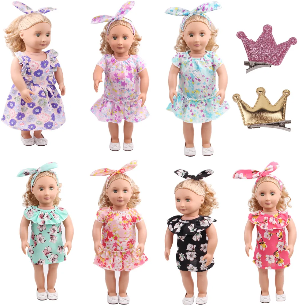 

Doll Party Floral Dress Collection Suit 43 Cm Baby Born Dress 18 Inch American Girl 45 Cm Princess Doll Dress