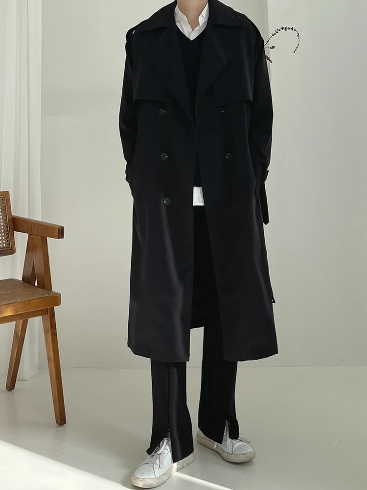 

Men's windbreaker coat Youth casual solid color lace-up coat