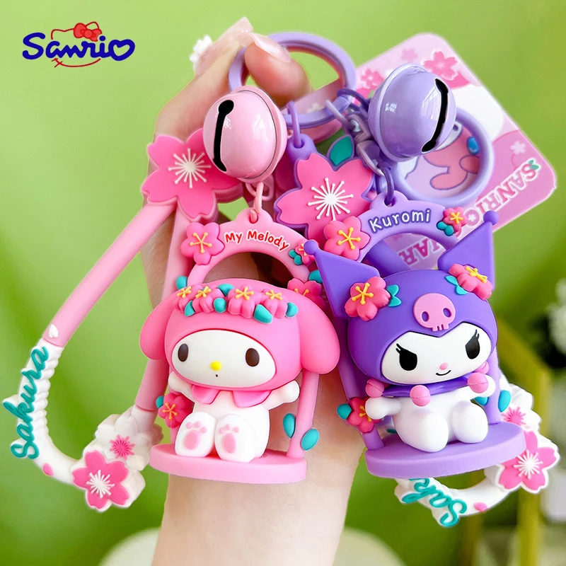 

Genuine Keychain Cinnamoroll Melody Kuromi Swing Series Key Chain Sanrio Kawaii Backpack Decorative Sanrio Pendant Birthday Gift