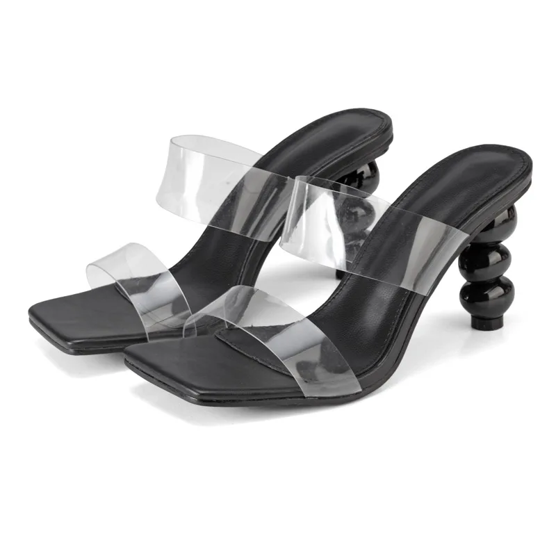 Luxury Brand 2022 New Feature Calabash Slippers for Women Fashion Sexy PVC High Heel Slippers Plus Size 35-42 Sandals Female