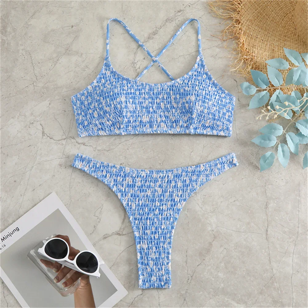 Милое бикини с цветочным принтом микро-стринги купальник открытой спиной