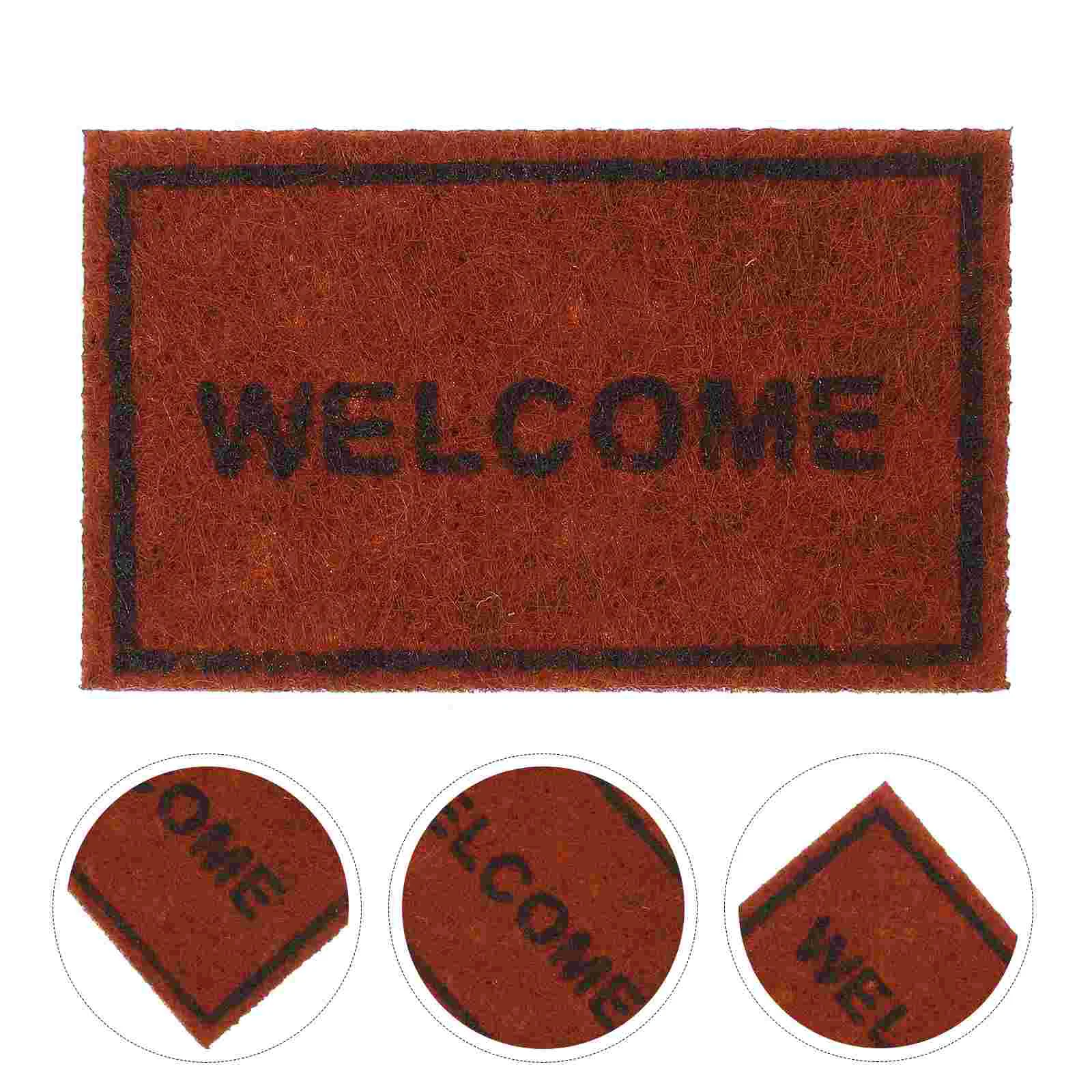 

3 Pcs House Rug Dollhouse Floor Pad Mini Door Carpets Furniture Welcome Cloth
