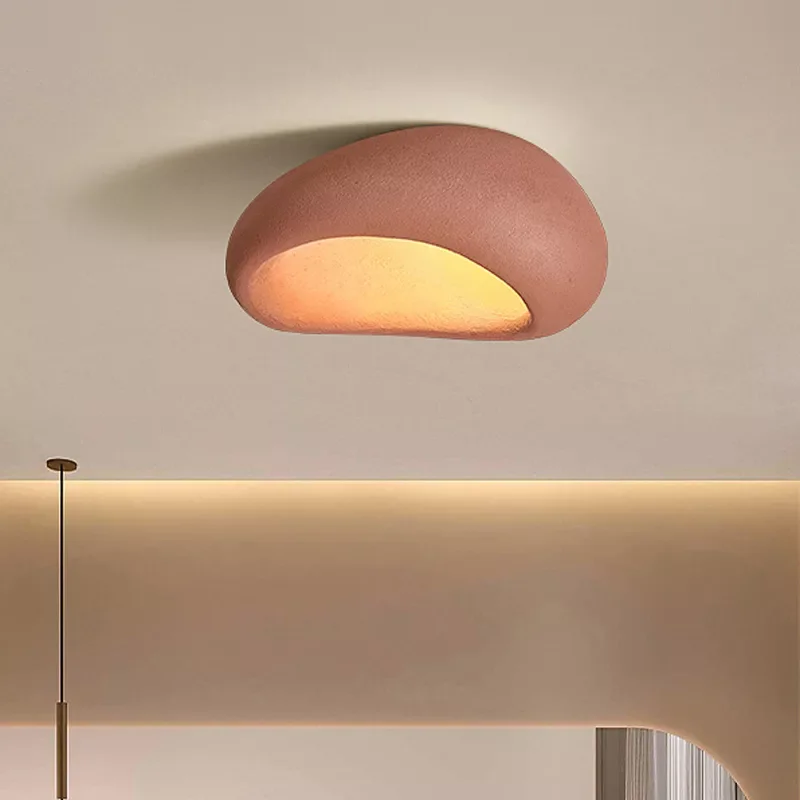 

Modern New Japanese Wabi Sabi Grey 45cm Ceiling Lamp Polystyrene Coral Red Atmosphere Nordic Living Room Master Bedroom Light