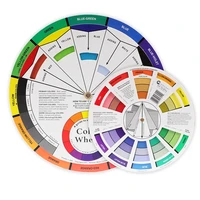 professional tattoo nail pigment 12 color paper card wheel three tier design mix guide round the central circle rotates