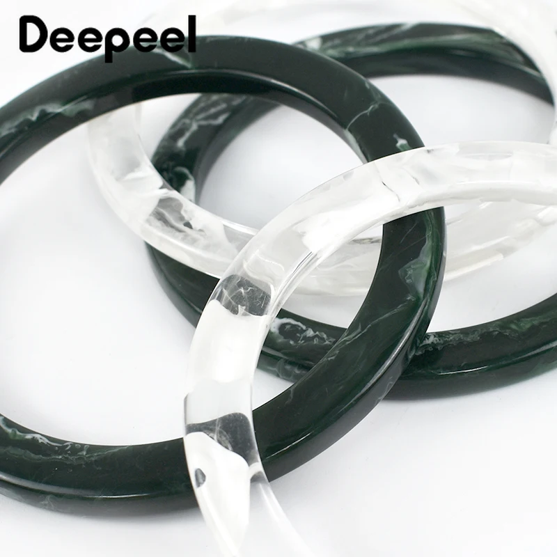 2 шт. Deepeel 9 см акриловая круглая ручка для сумки кольцо из смолы кошелька вязаные