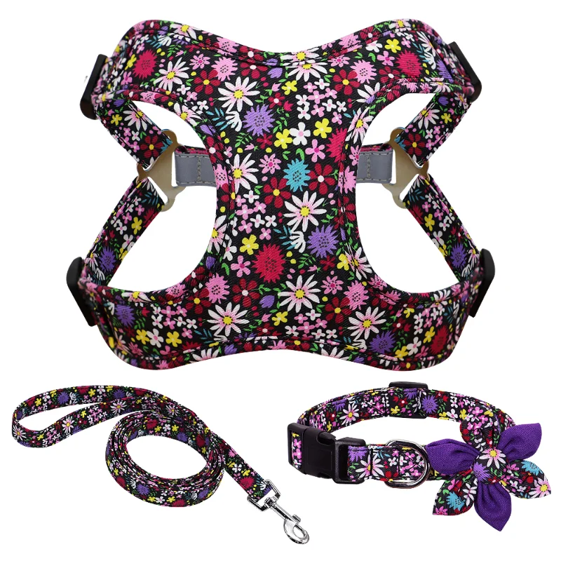 French Bulldog Harness Leash and Collar Set Pet Supplies for Small Dogs Comfortable Walk The Dog Accessoires Chaleco Para Perro