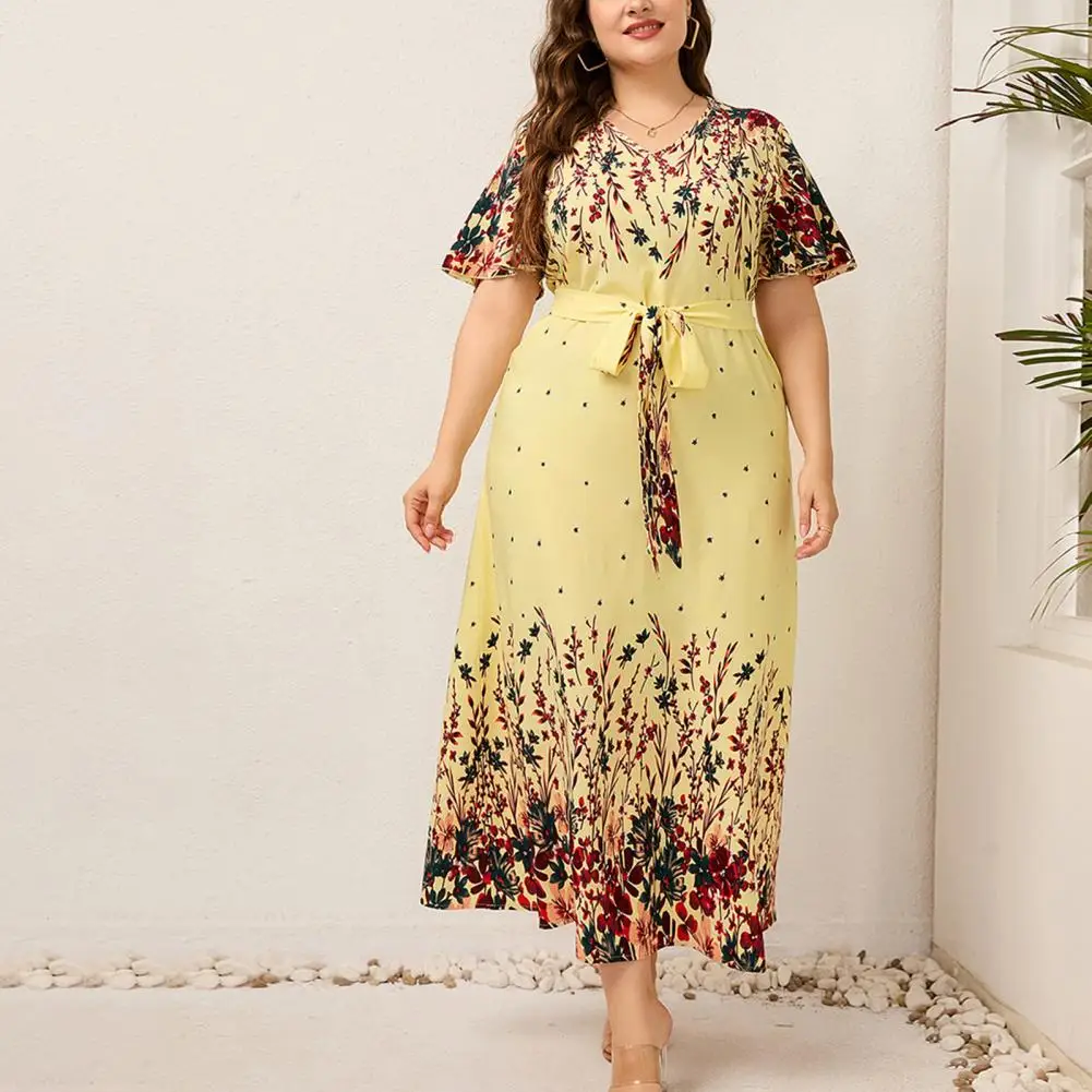 

Шикарное летнее женское платье с цветочным принтом, дышащее женское платье, женское платье
