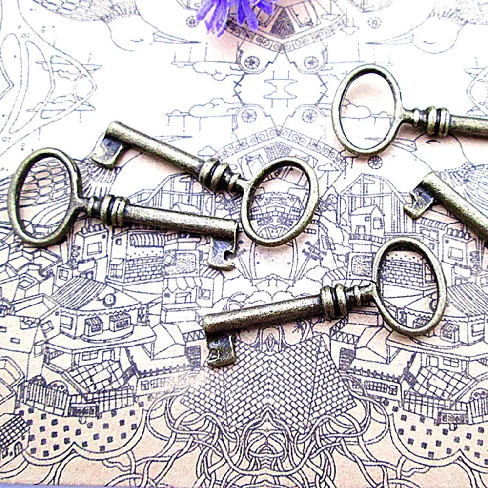 32 шт.-41x17 мм Брелоки для ключей, подвески из сплава под античную бронзу