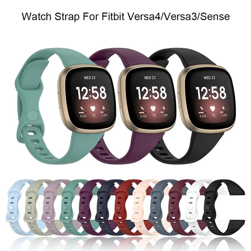 

Strap For Fitbit Versa 4 Sport Silicone Bracelet For Fitbit Versa 3 Fitbit Sense Smart Watch Wristband Replacement Correa