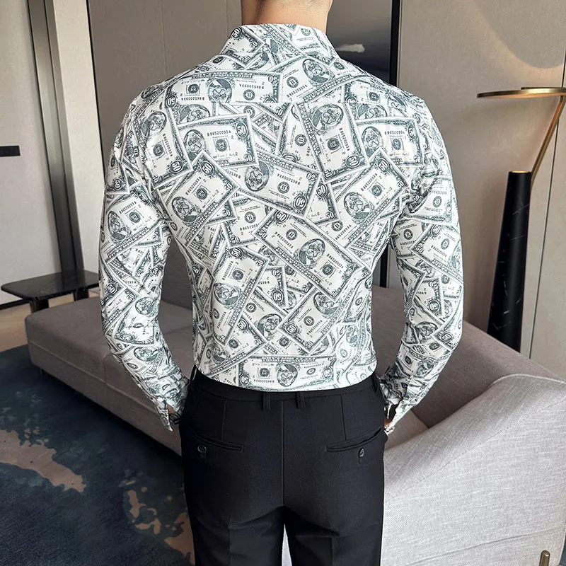 Y2K Мужские рубашки с длинным рукавом Весенние новые модные мужские винтажные