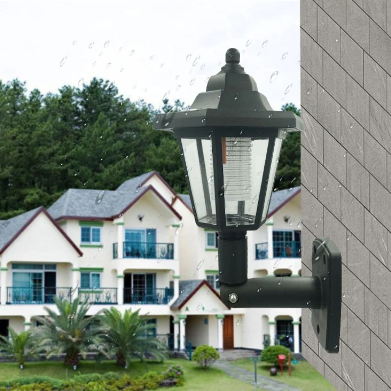

European Style Retro Outdoor Wall Light Solar LED Light Outdoor Vintage Waterproof Wall Lamp Sconce Lighting Yard Garden Lights